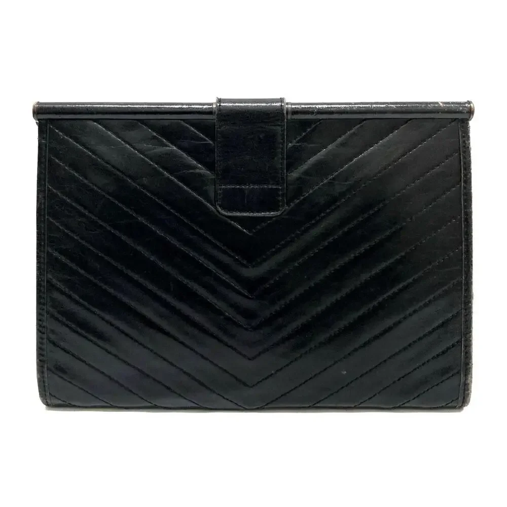 Yves Saint Laurent Clutch Bag Black Ysl #240726Y22B - Picture 2 of 10